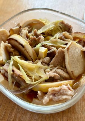 たけのこと豚肉の揚げびたし-レシピのメイン写真
