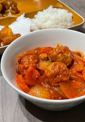🍅豚ひき肉ミートボールトマトソース煮込み-レシピのメイン写真