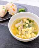 やきとり缶アレンジ・卵スープ（大量調理）