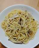 松茸の味お吸い物できのこたっぷりパスタ