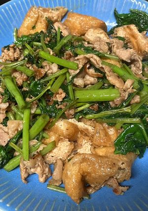 空芯菜と厚揚げのオイスターソース炒め-レシピのメイン写真