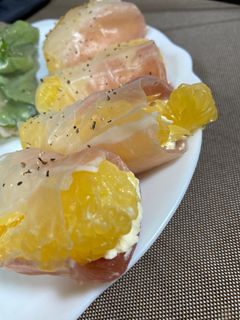 生ハムと蜜柑とクリームチーズの生春巻き-レシピのメイン写真