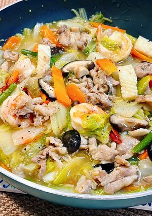 野菜たっぷり海鮮と豚肉のうま煮【八宝菜】-レシピのメイン写真