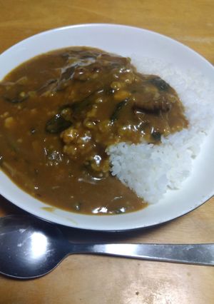 牛コマと小松菜のカレー-レシピのメイン写真