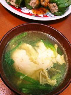 簡単★半熟卵とほうれん草のカレースープ-レシピのメイン写真