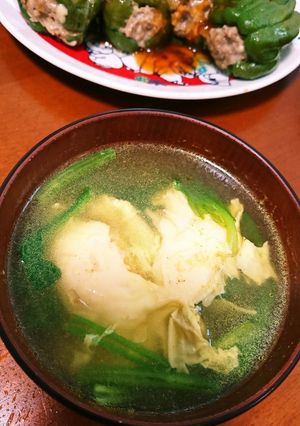 簡単★半熟卵とほうれん草のカレースープ-レシピのメイン写真