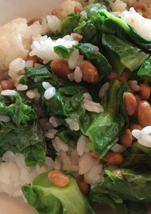 納豆と白菜の芯芽のマヨまぜご飯-レシピのメイン写真