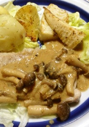 ポークソテー春野菜添え生姜胡麻味噌ソース-レシピのメイン写真
