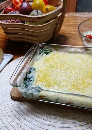 ほうれん草とベーコンの味噌クリーム焼き-レシピのメイン写真