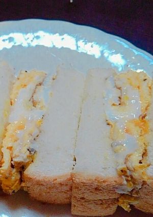 ふわふわ✴厚焼きタマゴサンドイッチ！-レシピのメイン写真