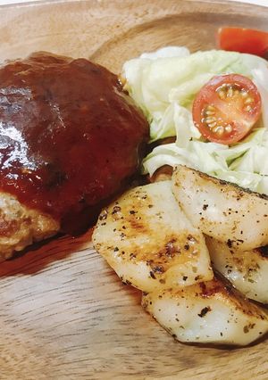ハンバーグプレート-レシピのメイン写真
