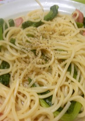 菜花（なばな）とソーセージのスパゲッティ-レシピのメイン写真