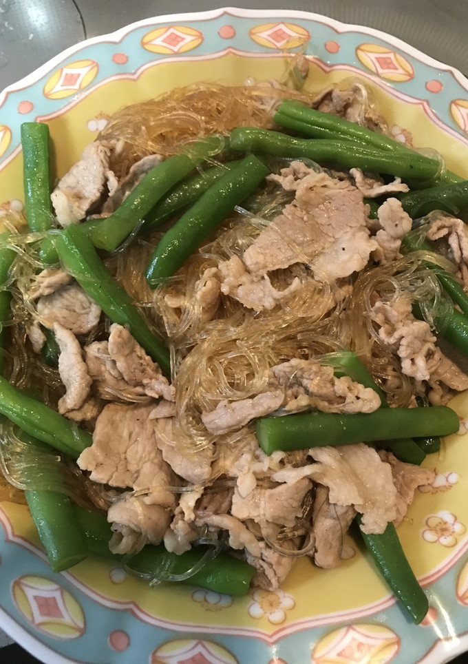豚肉と春雨といんげんの炒め物-レシピのメイン写真