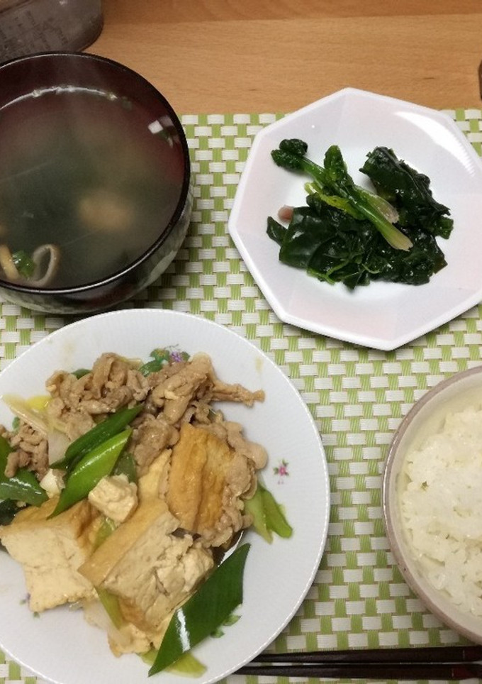 長ネギ、厚揚げ、豚肉炒め-レシピのメイン写真