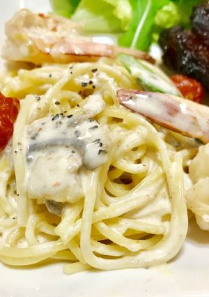 エビとアスパラガスのクリームパスタ-レシピのメイン写真