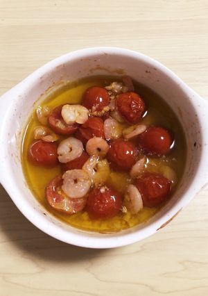 エビとミニトマトのアヒージョ-レシピのメイン写真