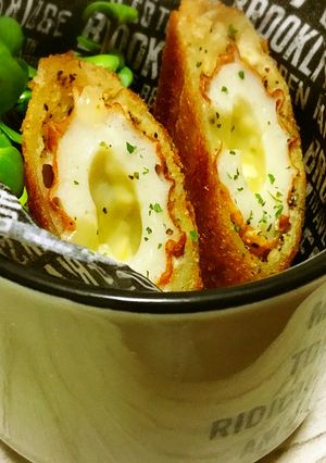 チーズがとろり♡ちくわの揚げコルネパン-レシピのメイン写真