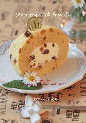 洋酒漬け*ミックスフルーツロールケーキ-レシピのメイン写真