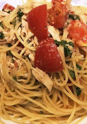 トマト ささみ 大葉 冷製パスタ-レシピのメイン写真