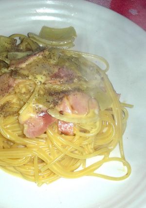 本場の味！ヘルシーカルボナーラ-レシピのメイン写真