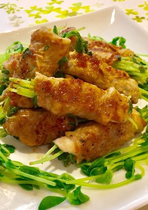 超簡単!豆苗豚ロール焼き-レシピのメイン写真
