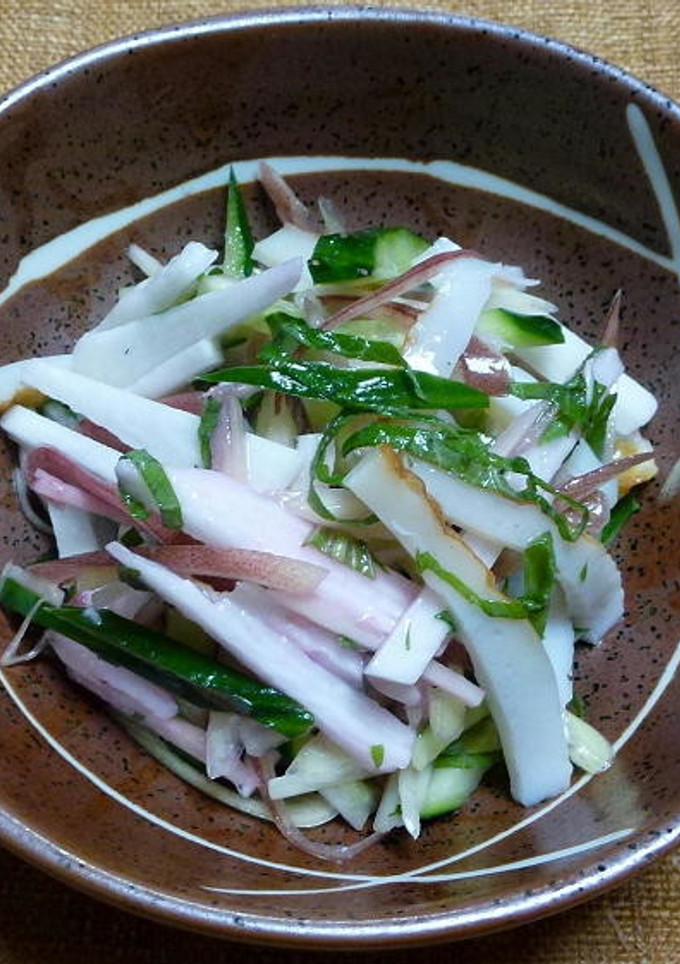 ちくわとキュウリと長芋の香味野菜和え-レシピのメイン写真