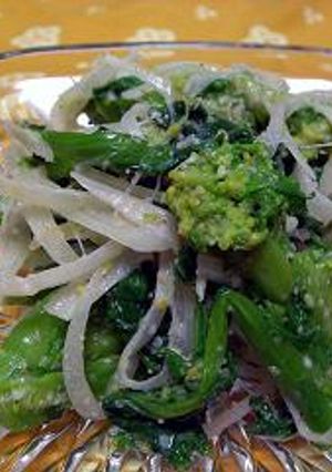 菜の花と玉葱のマヨチー胡麻サラダ-レシピのメイン写真
