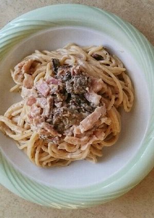 ポルチーニ茸とベーコンのクリームパスタ♡-レシピのメイン写真