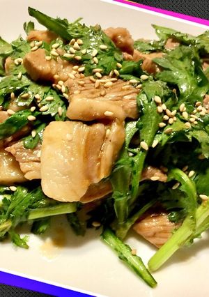 春菊と豚肉の中華サラダ-レシピのメイン写真