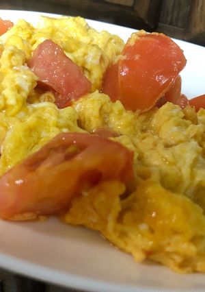 甘くない固いトマトを使って、卵の中華炒め-レシピのメイン写真