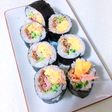 焼肉のタレde牛挽肉とカニカマの海苔巻き