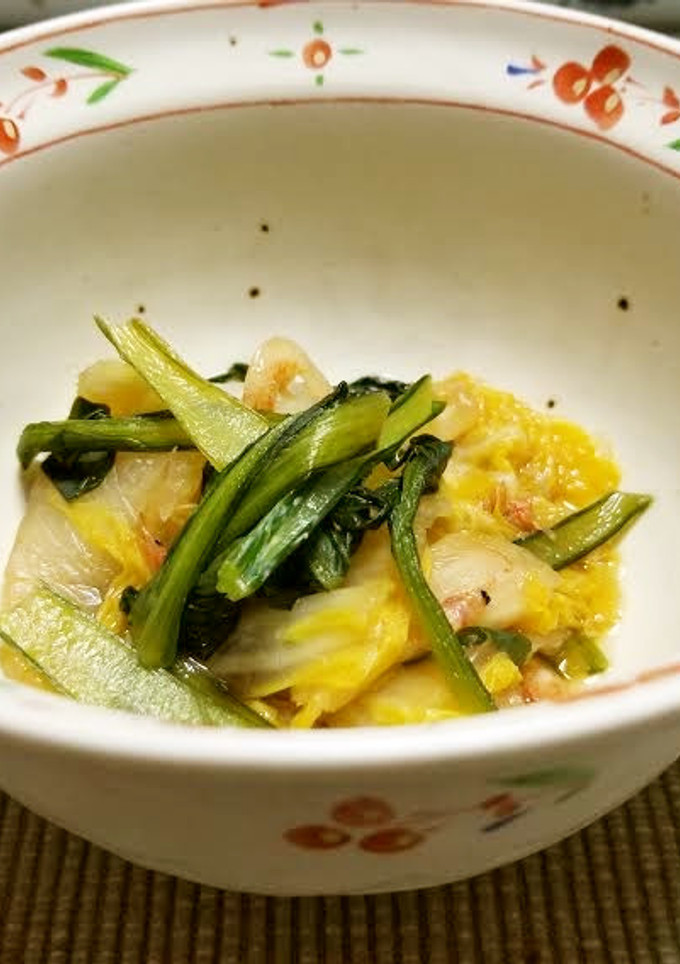 素干し海老と小松菜と白菜のサッと煮-レシピのメイン写真