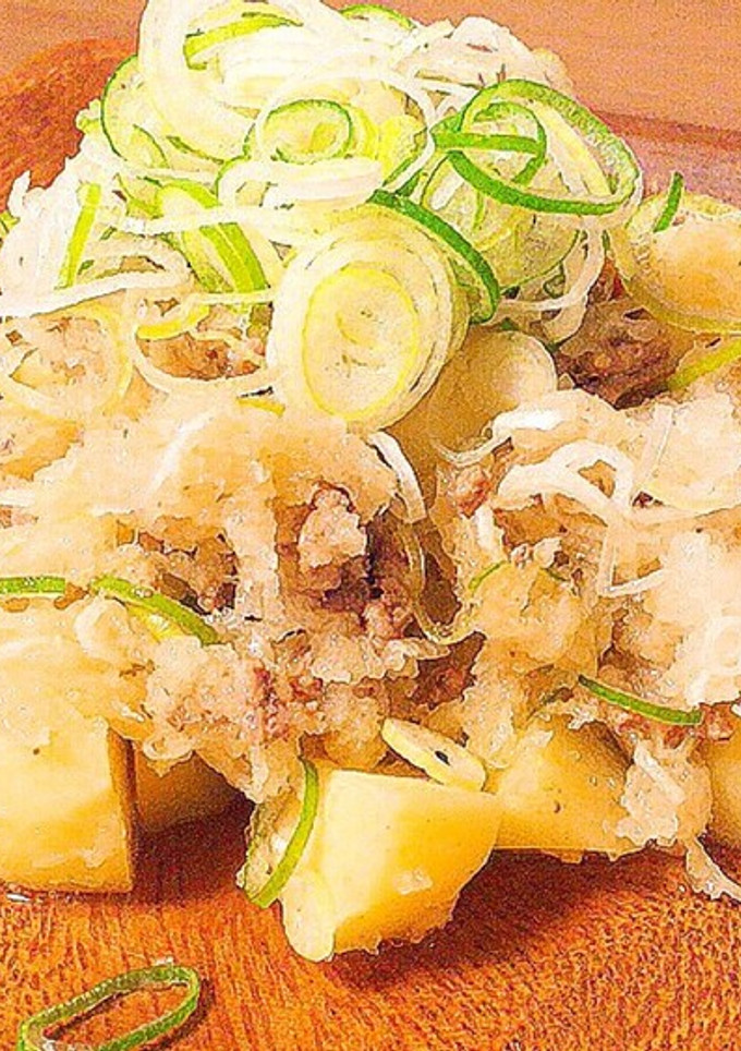 レンジで簡単くわいとひき肉のみぞれ和え-レシピのメイン写真
