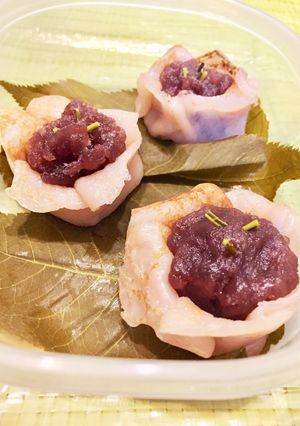 食紅いらず！簡単かわいいお花の桜餅＊-レシピのメイン写真