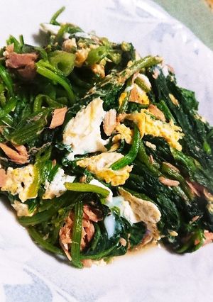 ほうれん草とツナ缶のサッと卵とじ-レシピのメイン写真
