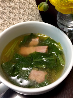 かぶの葉とベーコンの春めきスープ♪-レシピのメイン写真