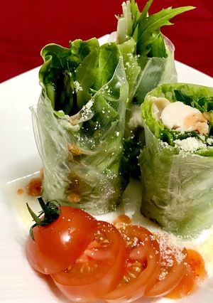 春 大葉香る♫アスパラとササミの生春巻き-レシピのメイン写真