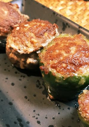 簡単ジューシーピーマン＆しいたけの肉詰め-レシピのメイン写真