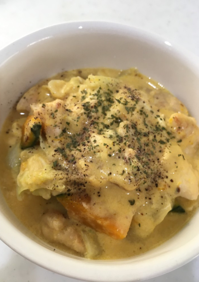 鶏肉とかぼちゃと野菜のクリーム煮-レシピのメイン写真