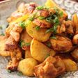鶏もも肉とじゃがいものカレー炒め♪