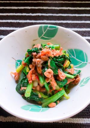 下茹でなし！ほうれん草の納豆マヨチー炒め-レシピのメイン写真