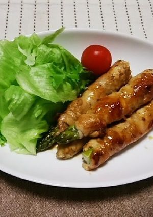 アスパラガスの丸ごと1本肉巻き♬-レシピのメイン写真