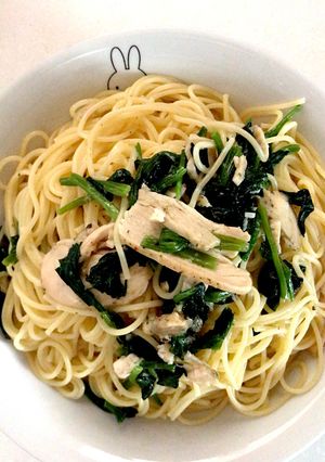 包丁不要?チキンとほうれん草のパスタ-レシピのメイン写真