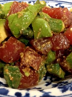 マグロとオクラの胡麻わさび和え-レシピのメイン写真