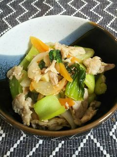 チンゲン菜と豚肉の液体みそ炒め-レシピのメイン写真