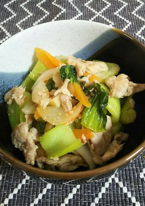 チンゲン菜と豚肉の液体みそ炒め-レシピのメイン写真