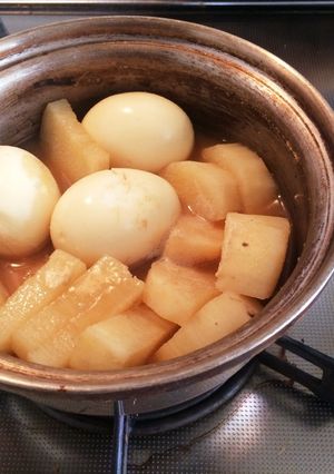 たまごと長芋の味噌煮 液みそ料亭の味で-レシピのメイン写真