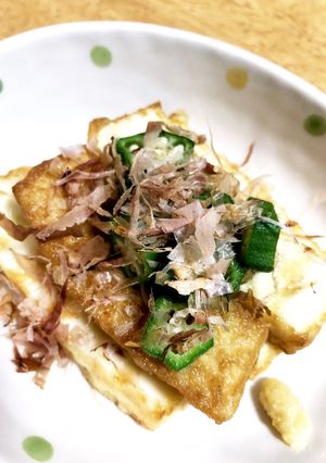 おつまみに！絹厚揚げのオクラポン酢かけ♪-レシピのメイン写真