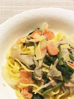 サーモンのクリームフェトチーネ-レシピのメイン写真