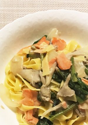サーモンのクリームフェトチーネ-レシピのメイン写真